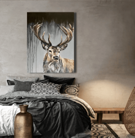 Large Abstract Deer Oil Painting on Canvas Original Hand-painted Stag Canvas Wall Art Modern Animal Painting for Living Room Home décor (Style: 01, size: 80x120cm)
