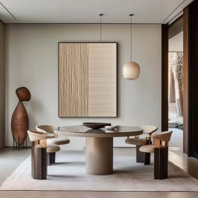 Large beige Wabi-Sabi mural decoration beige 3D texture painting beige minimalist art beige abstract art painting modern wall art decoration (Style: 01, size: 90x130cm)