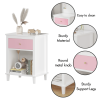 26.77''H Wooden Nightstand with One Drawer One Shelf for Kids, Adults