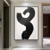 Hand Painted Oil Painting Black and White Textured Painting Palette Knife 3D Abstract Painting Hand-painted Acrylic Paintings Minimalist Wall Art for