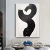 Hand Painted Oil Painting Black and White Textured Painting Palette Knife 3D Abstract Painting Hand-painted Acrylic Paintings Minimalist Wall Art for