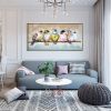 Handmade Oil Painting Abstract Colorful Birds oil Painting On Canvas Original Animal Wall Art Modern Acrylic Painting Living room Home Decor