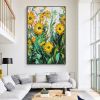 Hand painted Large Abstract Original Palette Knife Flower Oil Painting On Canvas Pink White Flower Living room Wall Decor Texture frame painting