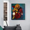 Hand Painted Oil Painting Abstract Portrait Wall Art Hand painted- Guitar Player Oil Paintings On Canvas Man with a Guitar - For Home Decoration