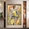 Hand Oil Painting Guitar On A Chair Abstract Original Abstract Painting Original Oil Painting Abstract Wall Art Canvas Living Room Decoration