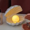 1 Pack, Net Celebrity Creative Nordic Style Dream Shell Light, Button Battery Night Light Bedroom Bedside Pearl Lamp