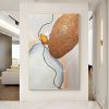 Handmade Abstract Art Hand Painted Yellow Gray Abstract Original Oil Painting Handmade Wall Art Paintings Decoration Home Living Room hallway bedroom