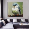 Hand Painted Oil Painting Original Colorful Animal Oil Painting On Canvas Bird Oil Painting Blue Bird Painting Impasto Original Art Animal Wall Art Li