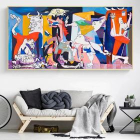 Handmade Guernica By Pablo Picasso Colourful Paintings Reproduction Art New Version Famous Canvas Wall Art Pablo Picasso Frameless Only Canvas (Style: 03, size: 150x220cm)