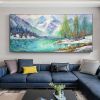 Hand Painted Oil Painting Snow mountain oil painting Large original oil painting Abstract art on canvas Living room oil painting Wall art nature home