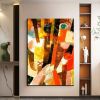 Hand Oil Painting Guitar On A Chair Abstract Original Abstract Painting Original Oil Painting Abstract Wall Art Canvas Living Room Decoration