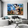Hand Painted Oil Painting Modern Abstract Painting Alec Monopoly Street Art Money Canvas Painting Living Room Hallway Bedroom Luxurious Decorative Pai