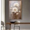 Handmade Oil Painting Large Original Flower Oil Painting On Canvas White Texture Wall Decor Abstract Floral Painting Custom Painting Modern Living Roo