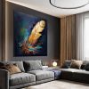 Handmade Oil Painting Original Abstract Feather Oil Painting on Canvas Large Wall Art Golden Texture Painting Minimalist Art Custom Living Room Decor