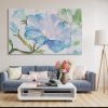 Hand Painted Oil Painting Large Art Abstract Blue Blooming Flower Oil Painting On Canvas Home Decor Wall Art Living Room Wall Decor Texture Art Palett