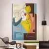 Handmade Oil Painting Picasso Style Oil Painting on Canvas Abstract Figurative Wall Art Original Handmade Artwork Home Office Decor Living Room Bedroo