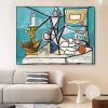 Handmade Oil Painting Picasso Style Oil Painting on Canvas Abstract Figurative Wall Art Original Handmade Artwork Home Office Decor Living Room Bedroo