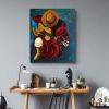 Hand Painted Oil Painting Abstract Portrait Wall Art Hand painted- Guitar Player Oil Paintings On Canvas Man with a Guitar - For Home Decoration