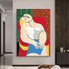 Handmade Oil Painting Picasso Style Oil Painting on Canvas Abstract Figurative Wall Art Original Handmade Artwork Home Office Decor Living Room Bedroo