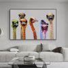 Hand Painted Oil Painting Ostrich Aniamls Oil Painting On Canvas Wall Art Decoration Modern Abstract Picture Living Room Hallway Bedroom Luxurious Dec