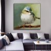 Hand Painted Oil Painting Original Bird Oil Painting Bird Texture Oil Painting Bird Abstract Art Animal Oil Painting Sweet Small Kingfisher Bird