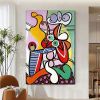 Handmade Oil Painting Picasso Style Oil Painting on Canvas Abstract Figurative Wall Art Original Handmade Artwork Home Office Decor Living Room Bedroo