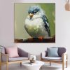 Hand Painted Oil Painting Original Colorful Animal Oil Painting On Canvas Bird Oil Painting Blue Bird Painting Impasto Original Art Animal Wall Art Li