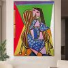 Handmade Oil Painting Picasso Style Oil Painting on Canvas Abstract Figurative Wall Art Original Handmade Artwork Home Office Decor Living Room Bedroo