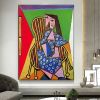 Handmade Oil Painting Picasso Style Oil Painting on Canvas Abstract Figurative Wall Art Original Handmade Artwork Home Office Decor Living Room Bedroo