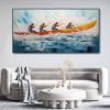 Hand Painted Oil Painting Original Kayaking Sports Wall Art Sea Surfing Landscape Art Large Blue Ocean Canvas Oil Painting 3D Textured Hand Knife Pain